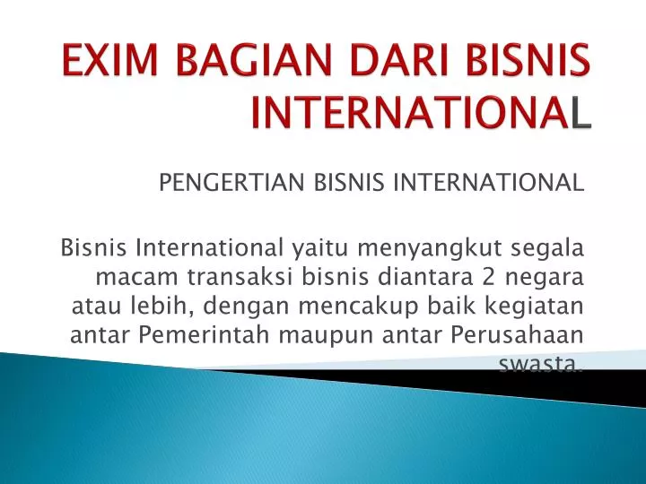 exim bagian dari bisnis internationa l