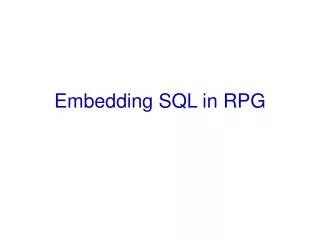 Embedding SQL in RPG