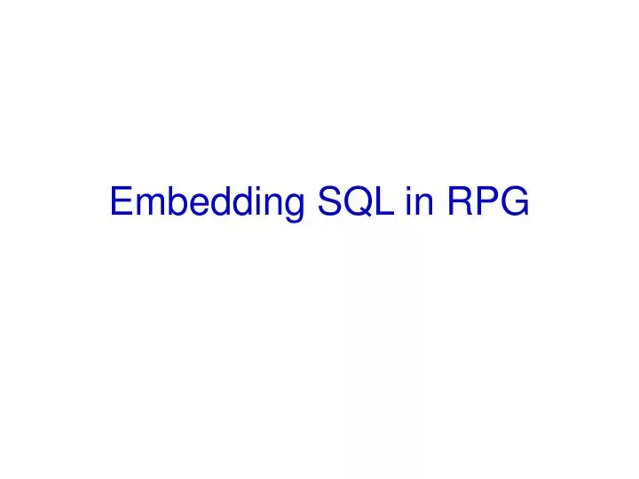 embedding sql in rpg
