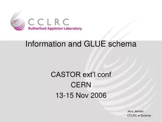 Information and GLUE schema