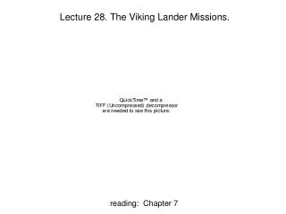 Lecture 28. The Viking Lander Missions.