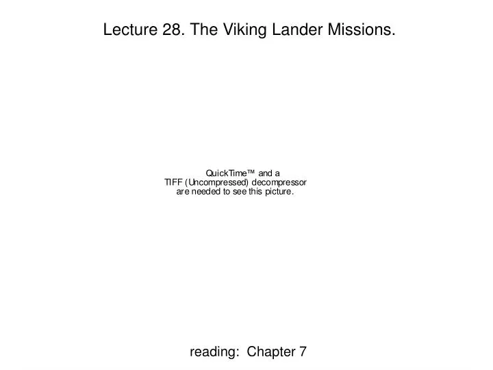 lecture 28 the viking lander missions