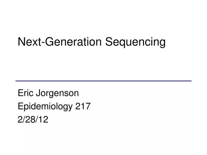 next generation sequencing