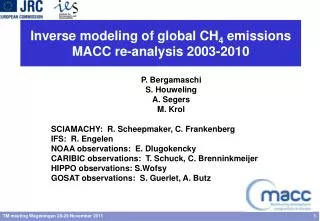 Inverse modeling of global CH 4 emissions MACC re-analysis 2003-2010