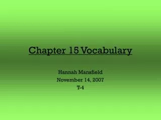 Chapter 15 Vocabulary