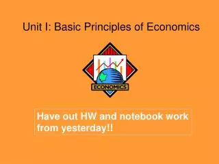 Unit I: Basic Principles of Economics
