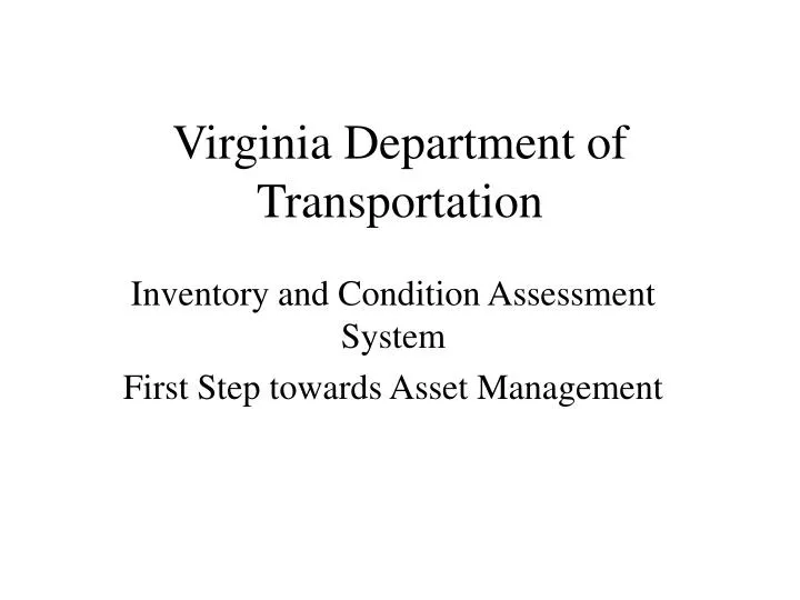 virginia department of transportation