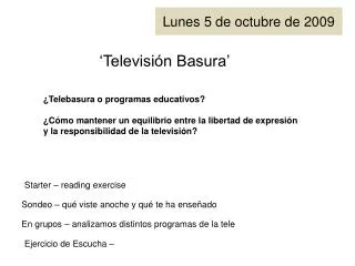 lunes 5 de octubre de 2009