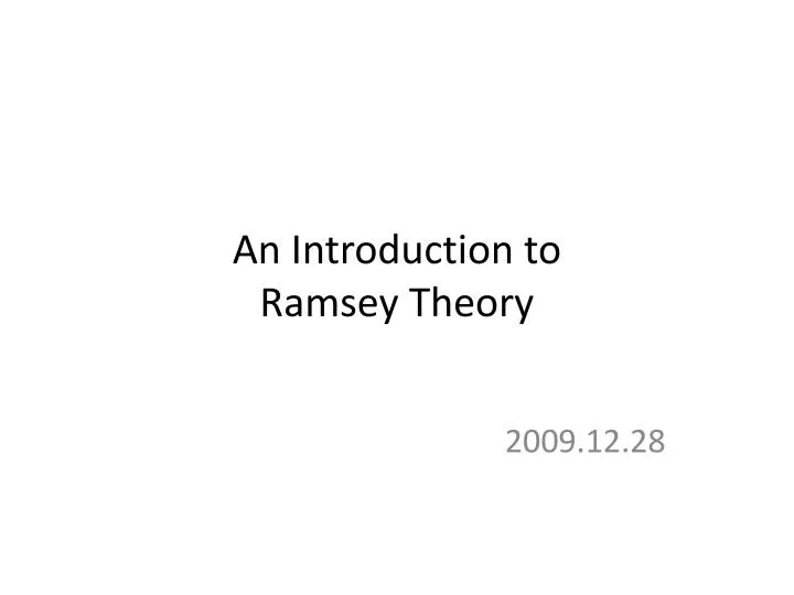 an introduction to ramsey theory