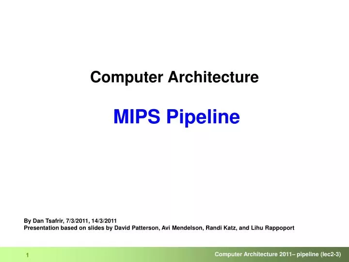computer architecture mips pipeline