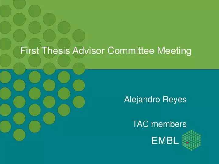 first thesis advisor committee meeting