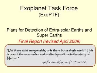 Exoplanet Task Force (ExoPTF)