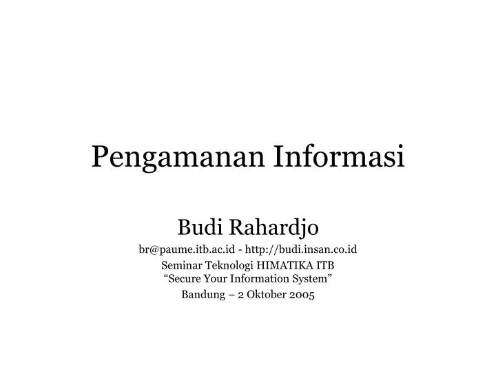 pengamanan informasi