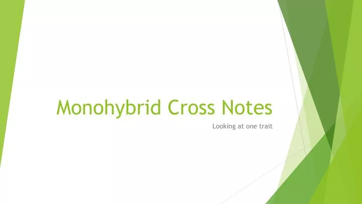 monohybrid cross notes
