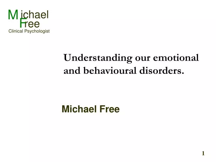 understanding our emotional and behavioural disorders