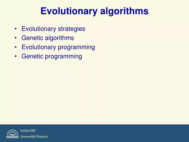 evolutionary algorithms