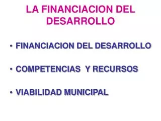 la financiacion del desarrollo