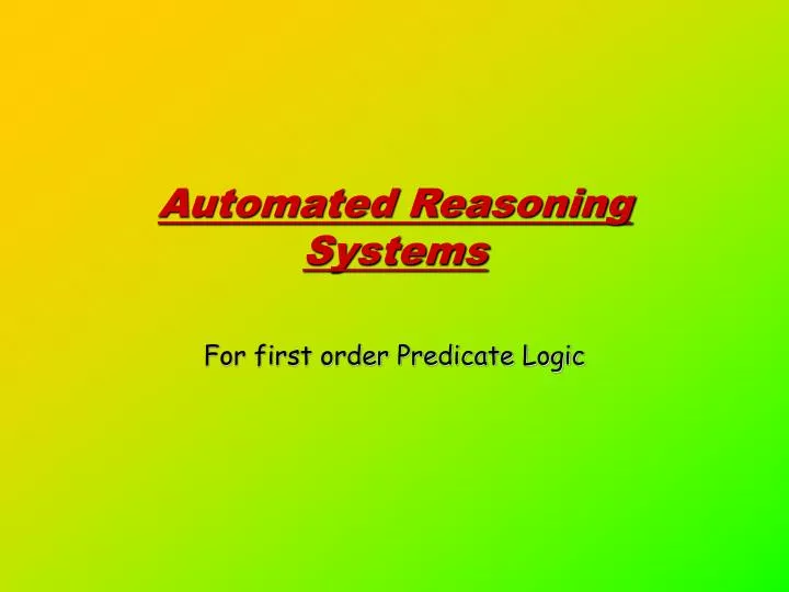 automated reasoning systems