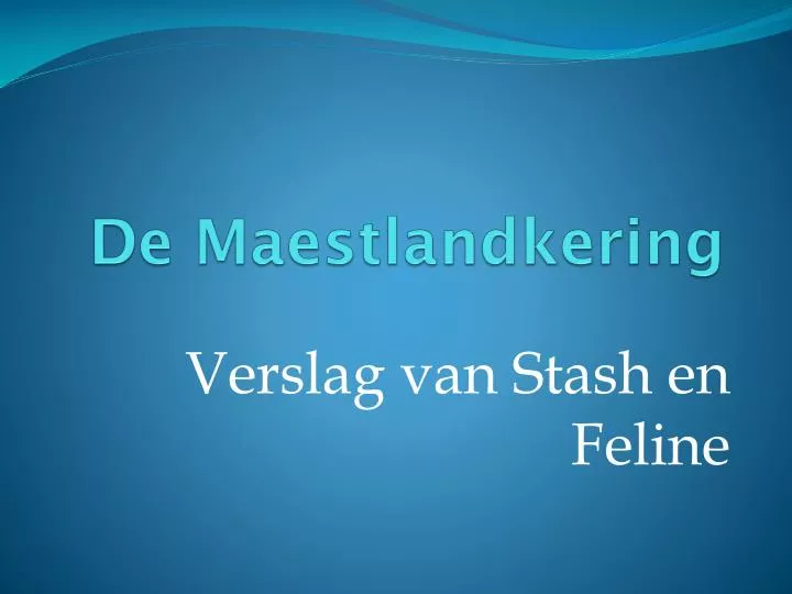 de maestlandkering