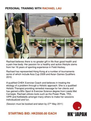 PERSONAL TRAINING WITH RACHAEL LAU
