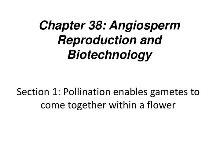 section 1 pollination enables gametes to come together within a flower