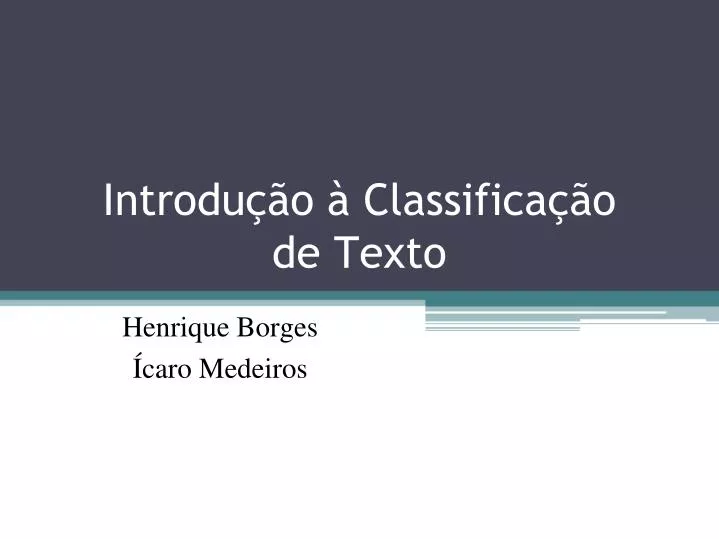 introdu o classifica o de texto