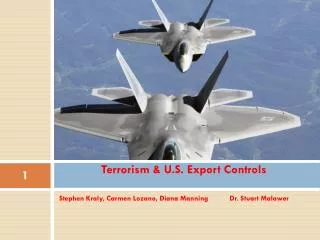 Terrorism &amp; U.S. Export Controls