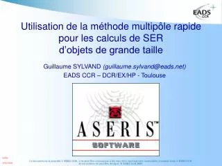 utilisation de la m thode multip le rapide pour les calculs de ser d objets de grande taille