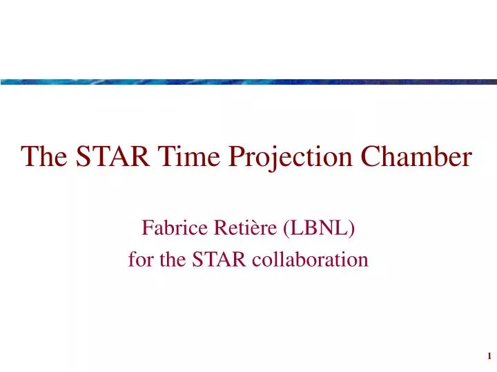 the star time projection chamber