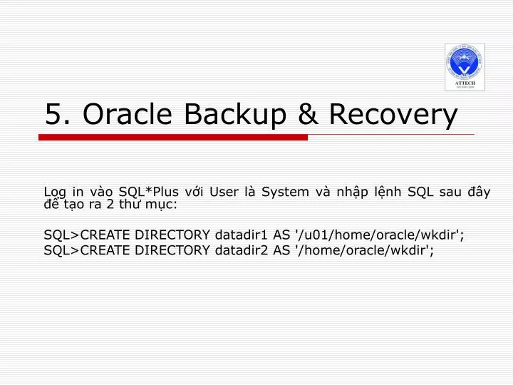 5 oracle backup recovery