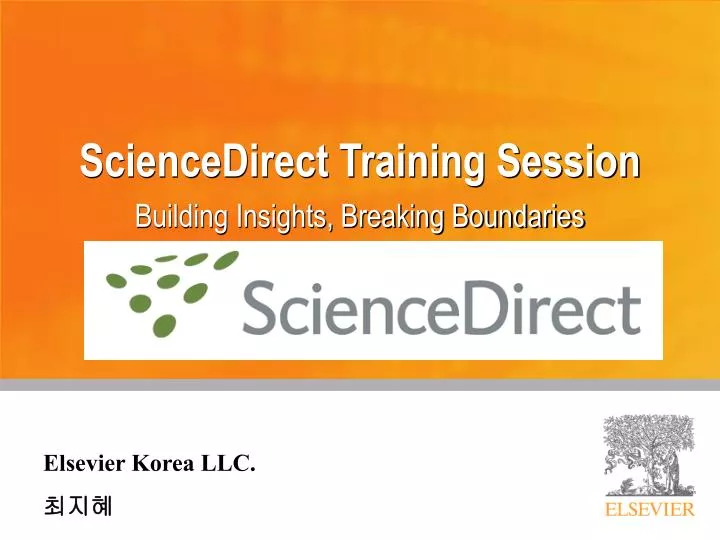 sciencedirect training session