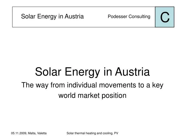 solar energy in austria the way from individual movements to a key world market position