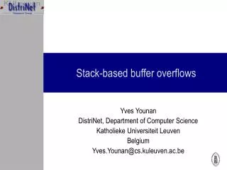 Stack-based buffer overflows