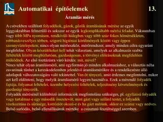 automatikai p t elemek 13