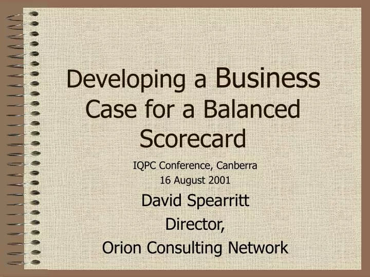 developing a business case for a balanced scorecard