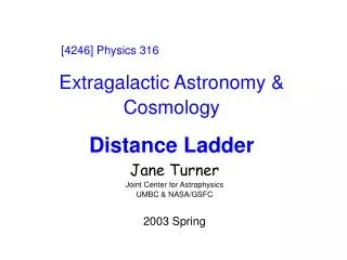 Extragalactic Astronomy &amp; Cosmology Distance Ladder