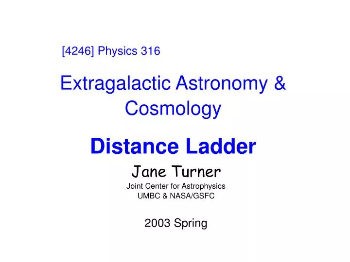extragalactic astronomy cosmology distance ladder
