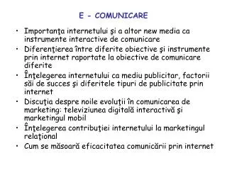 e comunicare