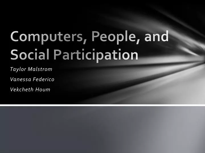 computers people and social participation