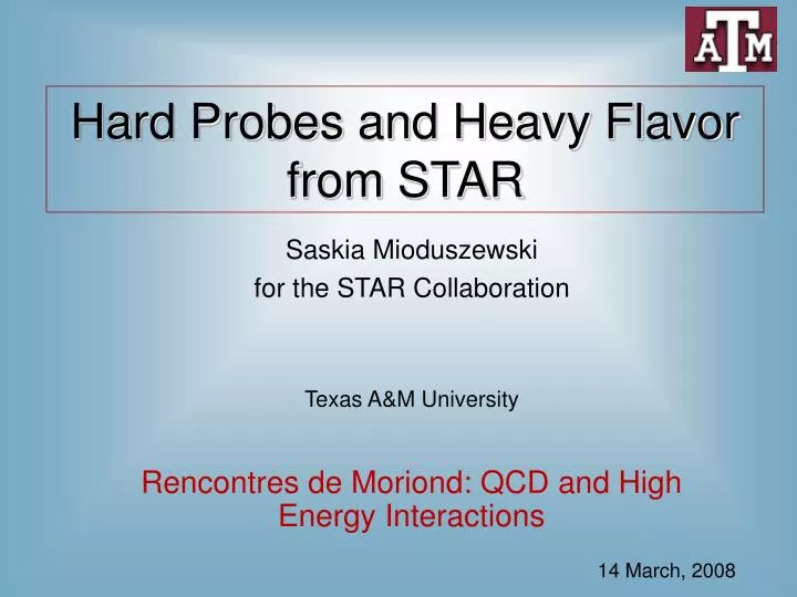 hard probes and heavy flavor from star