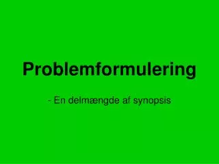 problemformulering