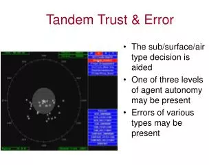 Tandem Trust &amp; Error