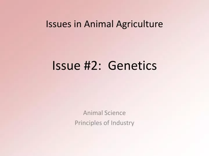 issue 2 genetics