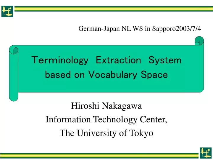 inology e xtraction system based on vocabulary space