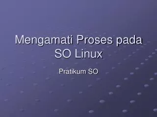 mengamati proses pada so linux