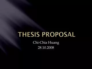 Thesis proposal