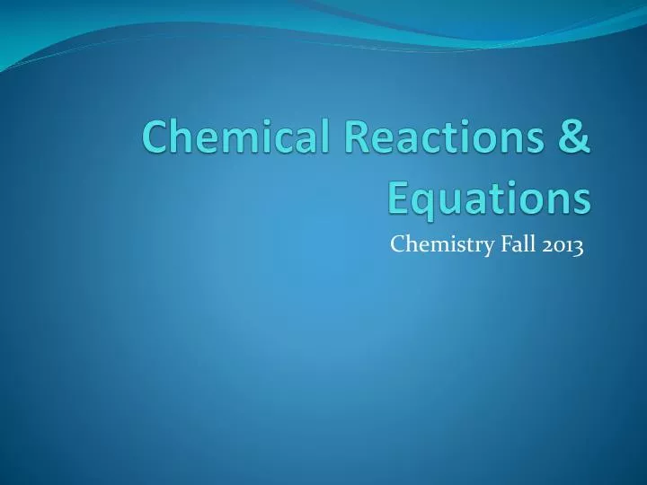 chemical reactions equations