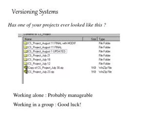 Versioning Systems