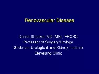 Renovascular Disease