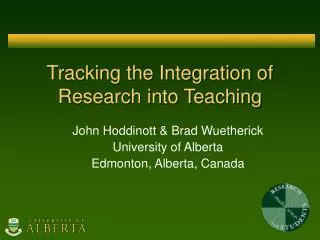 Tracking the Integration of Research into Teaching